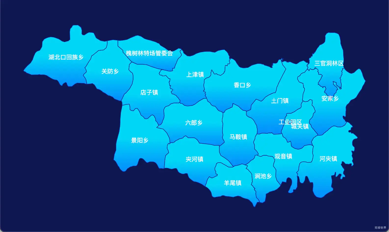 4 echarts 十堰市郧西县geoJson地图局部颜色渐变
